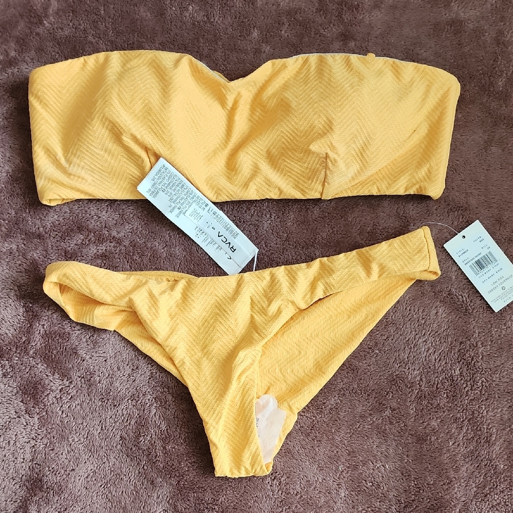 RVCA Mustard Bikini Top